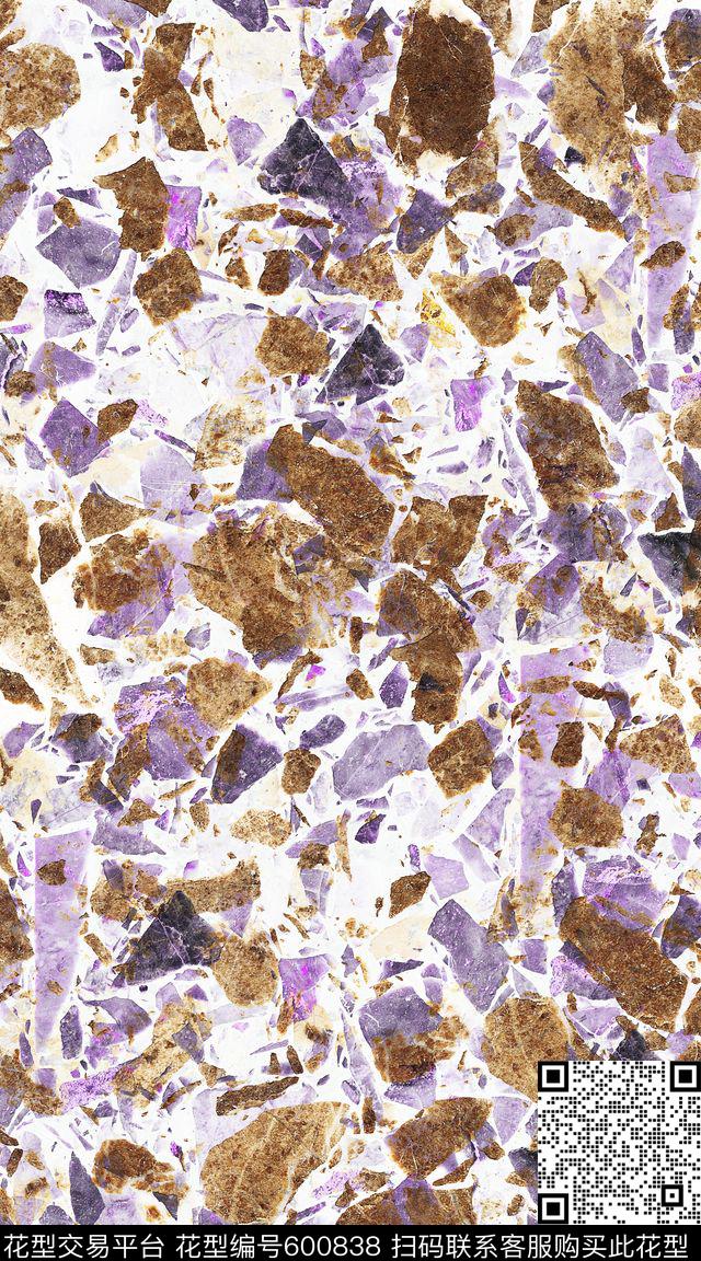 纹理抽象大理石数码印花华亿平台下载（图片编号: 600838） - 瓦栏（Walan）
