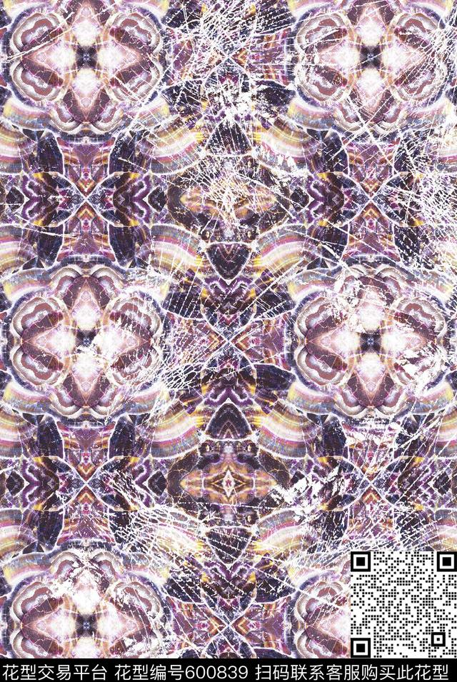 纹理抽象大理石数码印花华亿平台下载（图片编号: 600839） - 瓦栏（Walan）