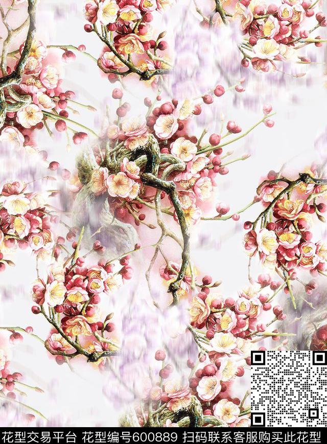 复古潮流女装中国风数码印花华亿平台下载（图片编号: 600889） - 瓦栏（Walan）