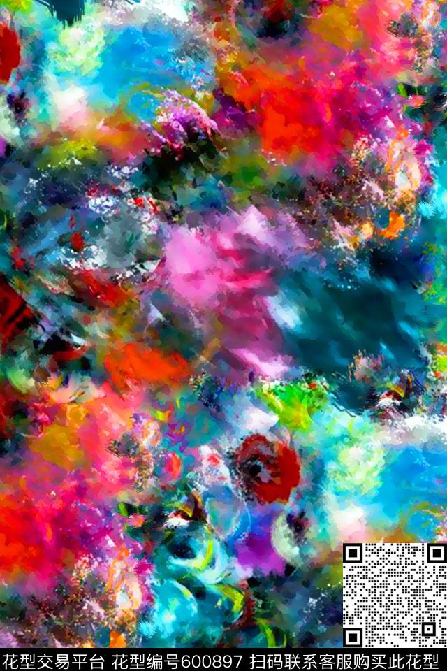 水彩纹理花水彩笔刷纹理彩色纹理数码印花华亿平台下载（图片编号: 600897） - 瓦栏（Walan）