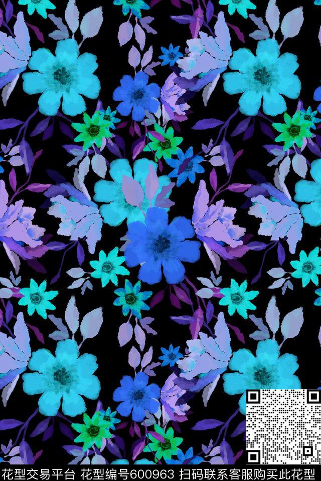 电脑手绘自然流行时尚传统印花华亿平台下载（图片编号: 600963） - 瓦栏（Walan）