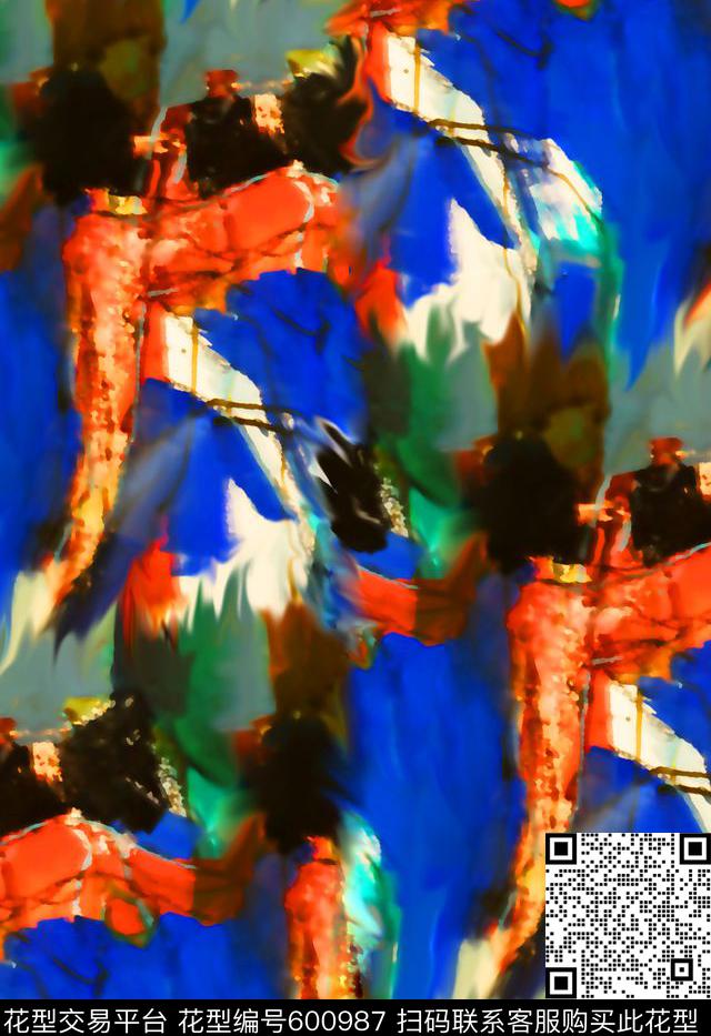 彩色纹理手绘水彩纹理水彩数码印花华亿平台下载（图片编号: 600987） - 瓦栏（Walan）