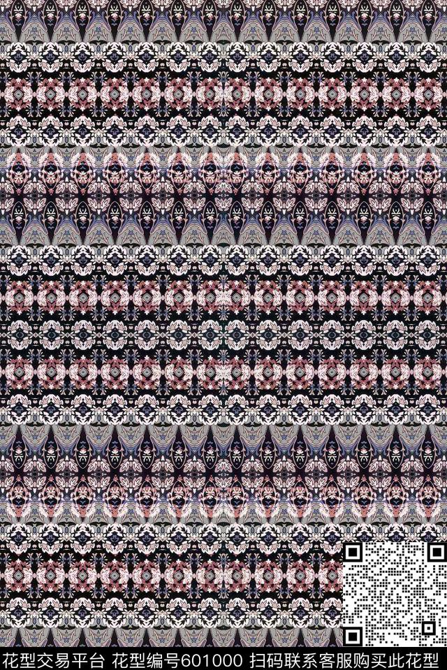 民族风条纹数码印花华亿平台下载（图片编号: 601000） - 瓦栏（Walan）