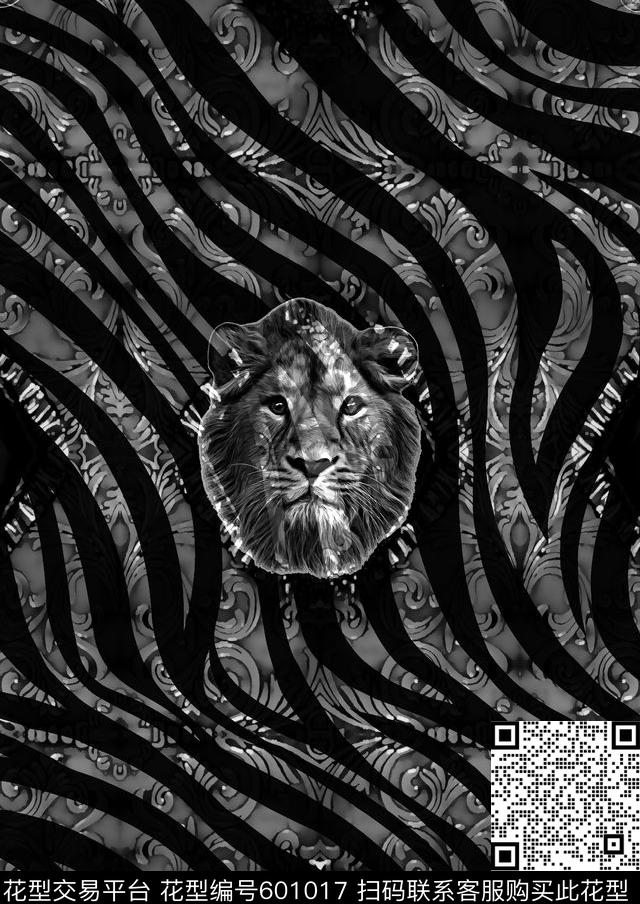 时尚斑马条纹国装衬衫数码印花华亿平台下载（图片编号: 601017） - 瓦栏（Walan）