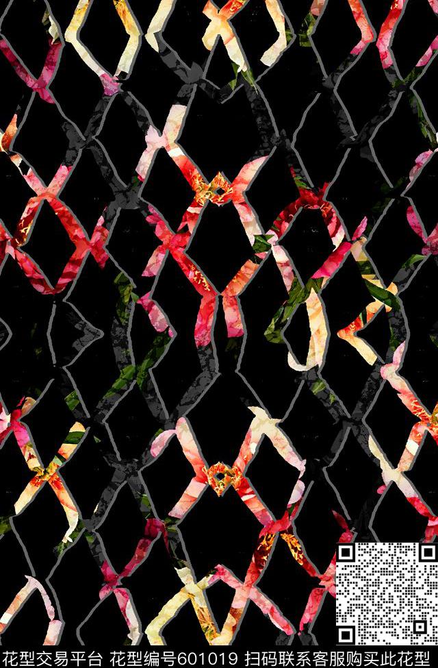 抽象男装花数码网纹男装衬衫印花华亿平台下载（图片编号: 601019） - 瓦栏（Walan）