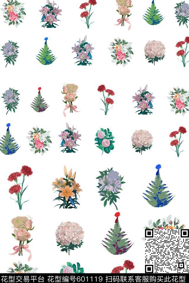 定位小花饱满。童装数码印花华亿平台下载（图片编号: 601119） - 瓦栏（Walan）