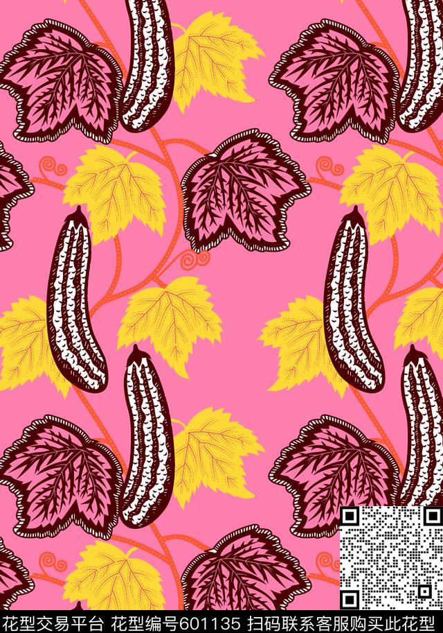 花开结果。红底传统印花华亿平台下载（图片编号: 601135） - 瓦栏（Walan）