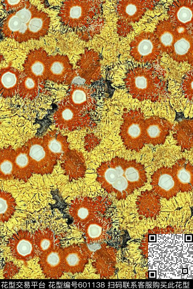 抽象大理石花朵数码印花华亿平台下载（图片编号: 601138） - 瓦栏（Walan）