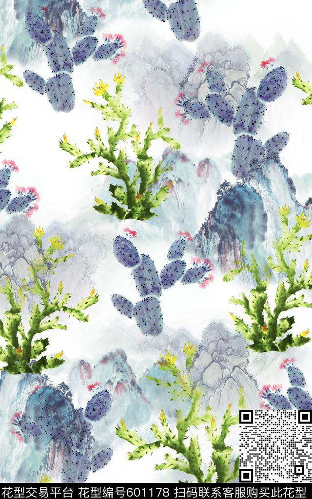 花卉仙人掌趣味数码印花华亿平台下载（图片编号: 601178） - 瓦栏（Walan）