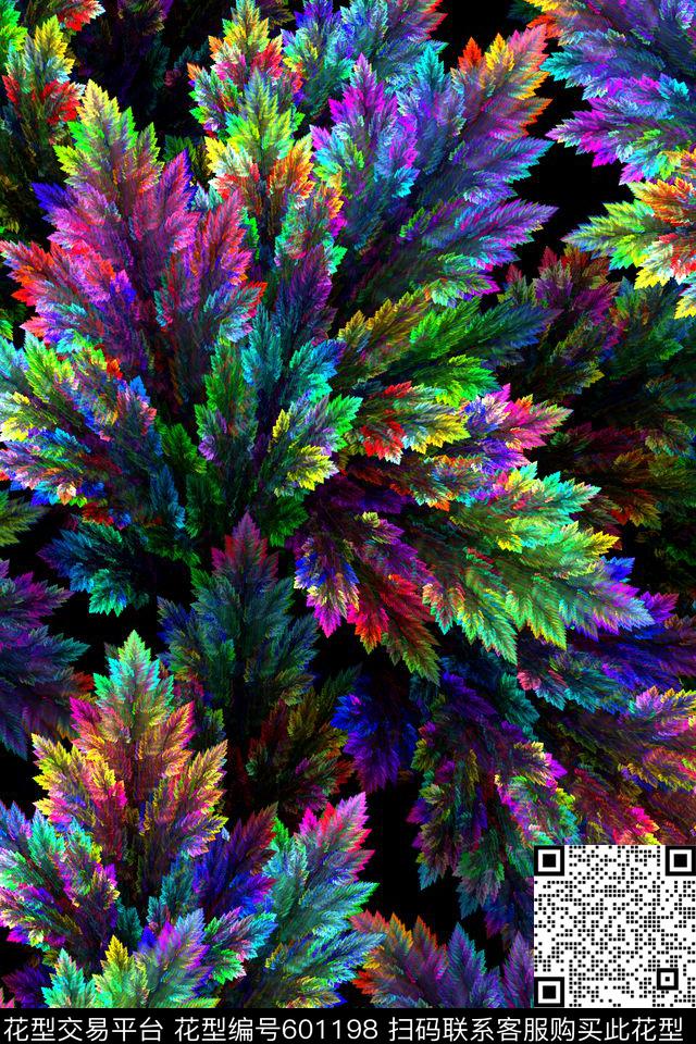 分形羽毛数码印花华亿平台下载（图片编号: 601198） - 瓦栏（Walan）