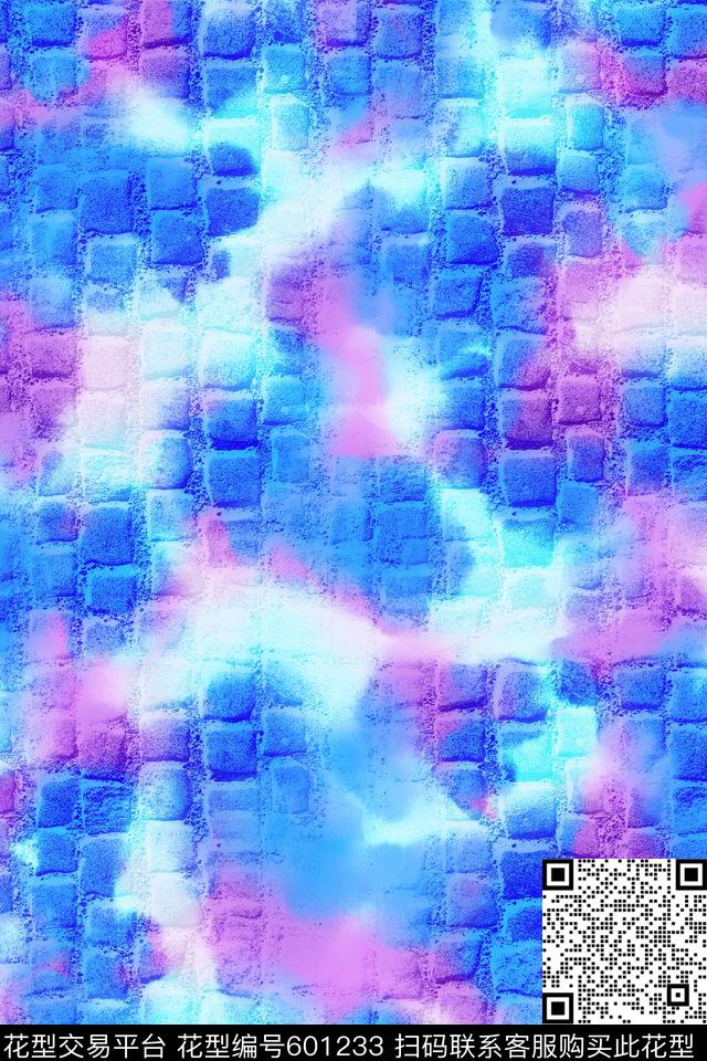 女装肌理几何。水彩数码印花华亿平台下载（图片编号: 601233） - 瓦栏（Walan）