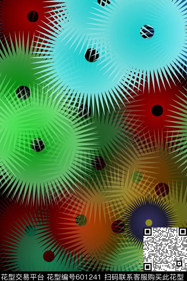 色彩抽象数码印花华亿平台下载（图片编号: 601241） - 瓦栏（Walan）