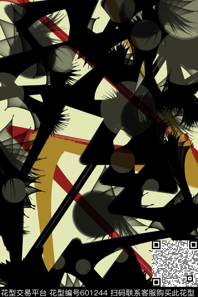 黑白肌理抽像数码印花华亿平台下载（图片编号: 601244） - 瓦栏（Walan）