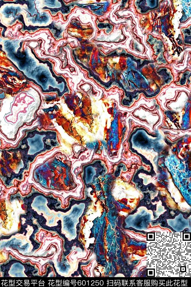 地表纹理手绘水彩纹理彩色波浪纹数码印花华亿平台下载（图片编号: 601250） - 瓦栏（Walan）