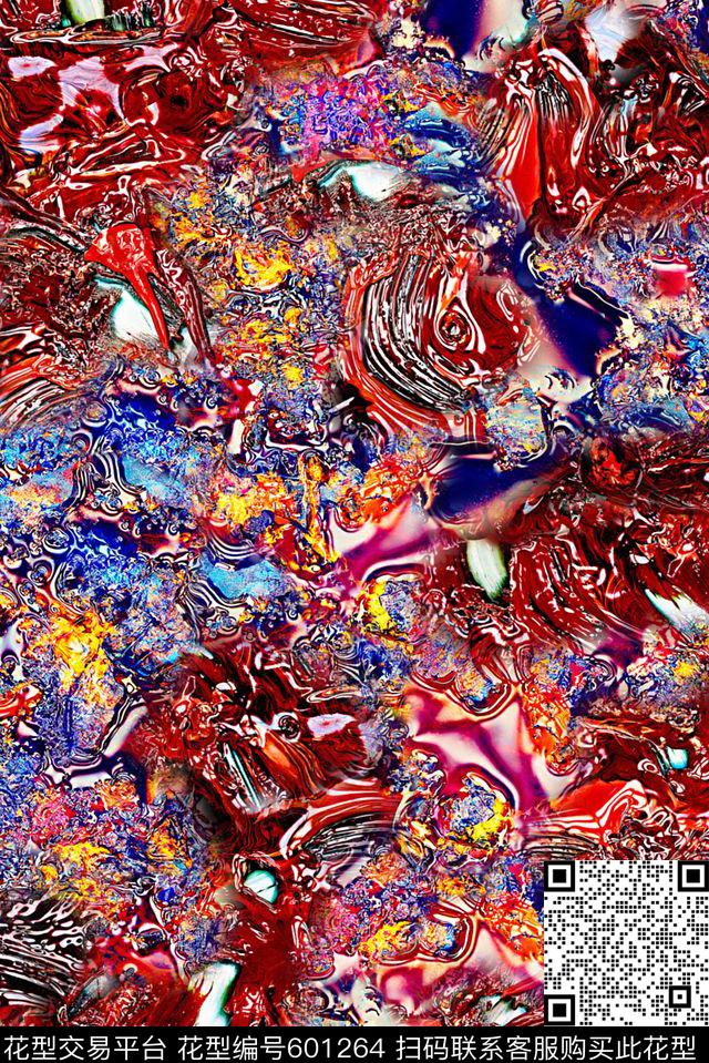 彩色画金属感纹理抽象肌理纹数码印花华亿平台下载（图片编号: 601264） - 瓦栏（Walan）