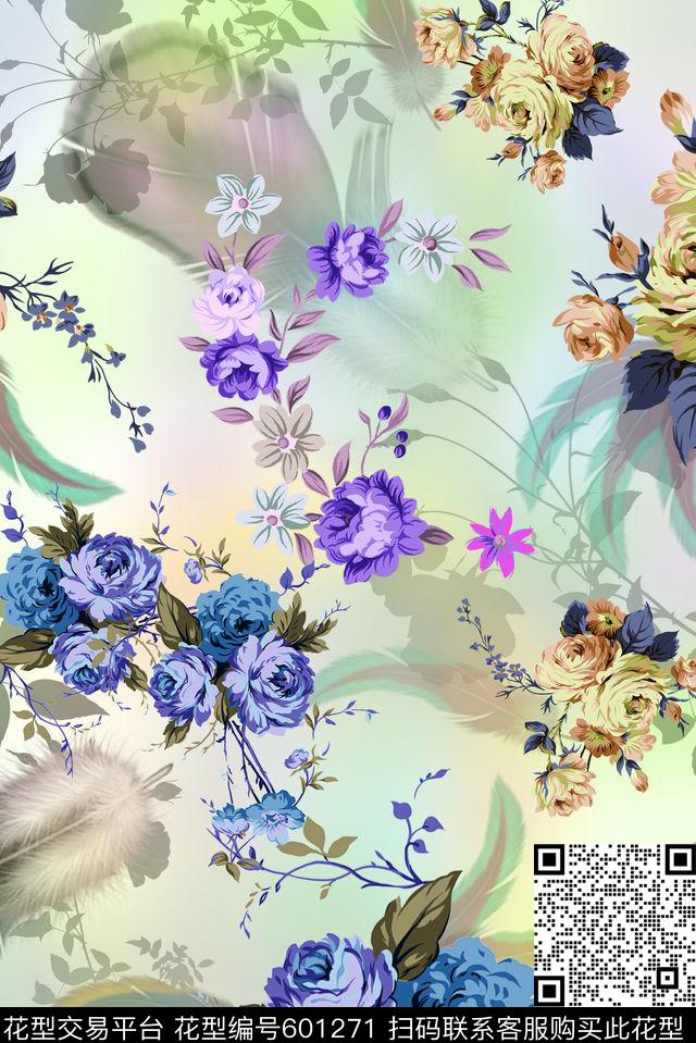 零点--女装小碎花牡丹数码印花华亿平台下载（图片编号: 601271） - 瓦栏（Walan）