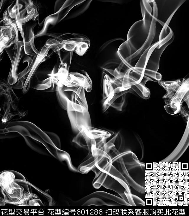 黑白抽象水墨数码印花华亿平台下载（图片编号: 601286） - 瓦栏（Walan）