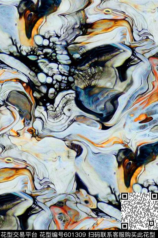 抽象手绘山石纹理数码印花华亿平台下载（图片编号: 601309） - 瓦栏（Walan）