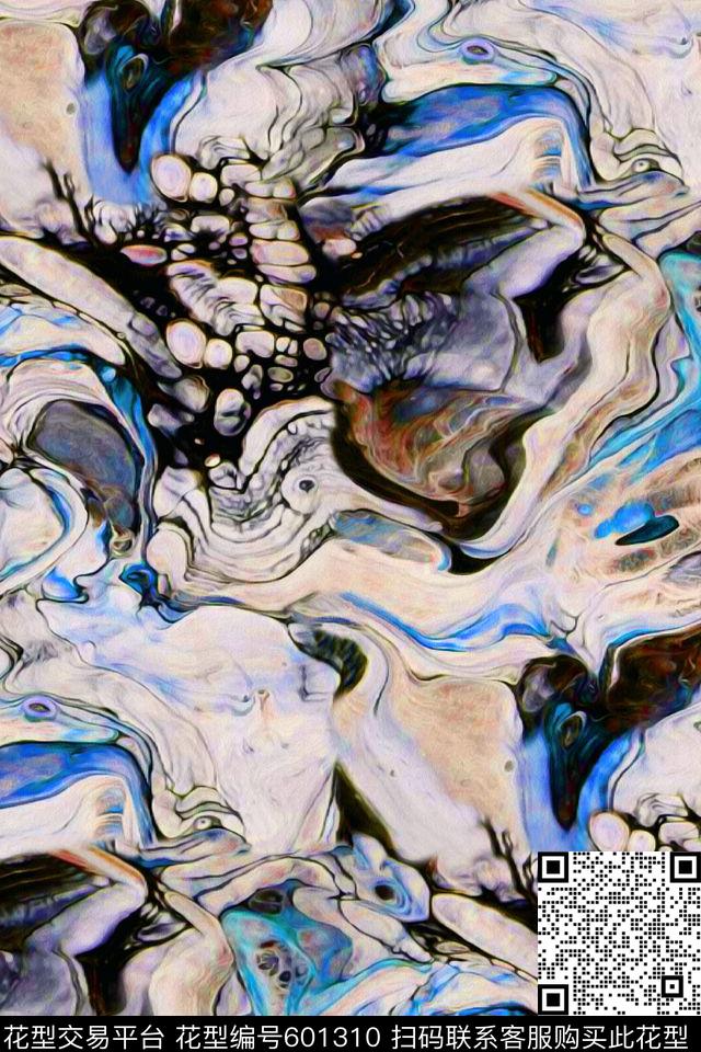 抽象手绘山石纹理数码印花华亿平台下载（图片编号: 601310） - 瓦栏（Walan）