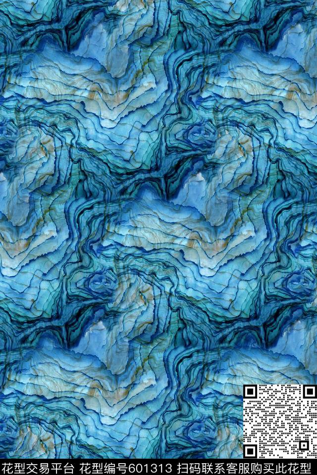 抽象山石纹理水彩数码印花华亿平台下载（图片编号: 601313） - 瓦栏（Walan）