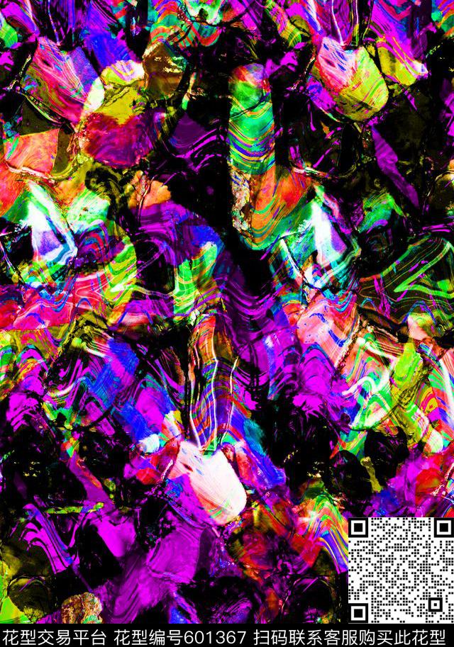 抽象色彩笔刷纹理数码印花华亿平台下载（图片编号: 601367） - 瓦栏（Walan）