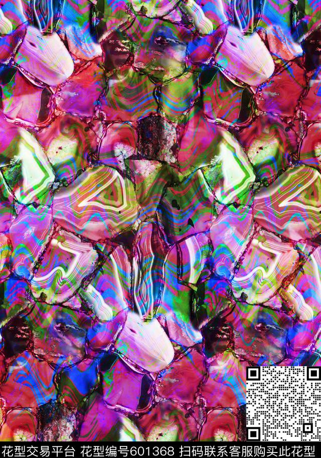 抽象色彩纹理大理石数码印花华亿平台下载（图片编号: 601368） - 瓦栏（Walan）