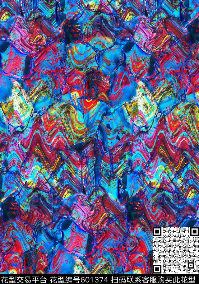 大理石纹理起伏波浪纹数码印花华亿平台下载（图片编号: 601374） - 瓦栏（Walan）