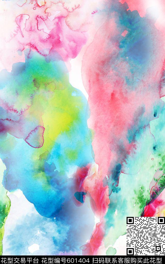 泼墨水彩墨迹数码印花华亿平台下载（图片编号: 601404） - 瓦栏（Walan）