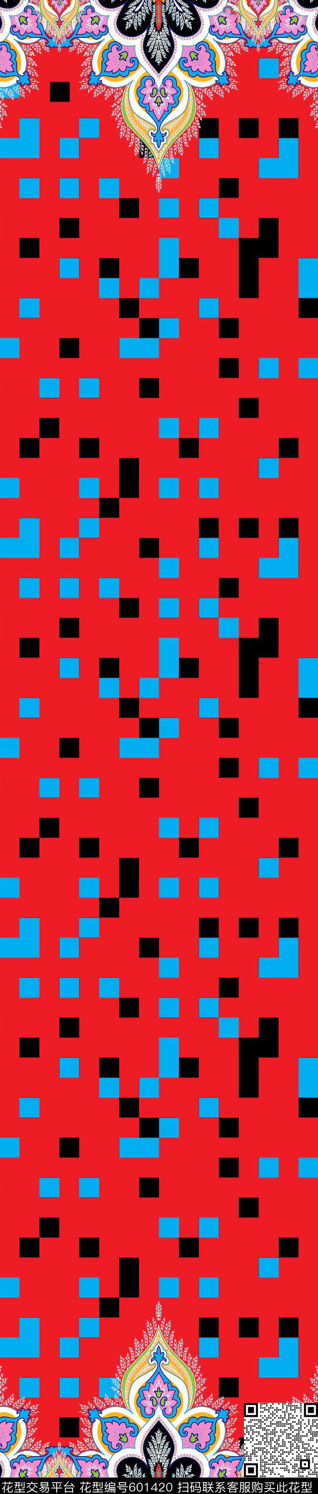 图腾波西米亚双边定位印花传统印花华亿平台下载（图片编号: 601420） - 瓦栏（Walan）