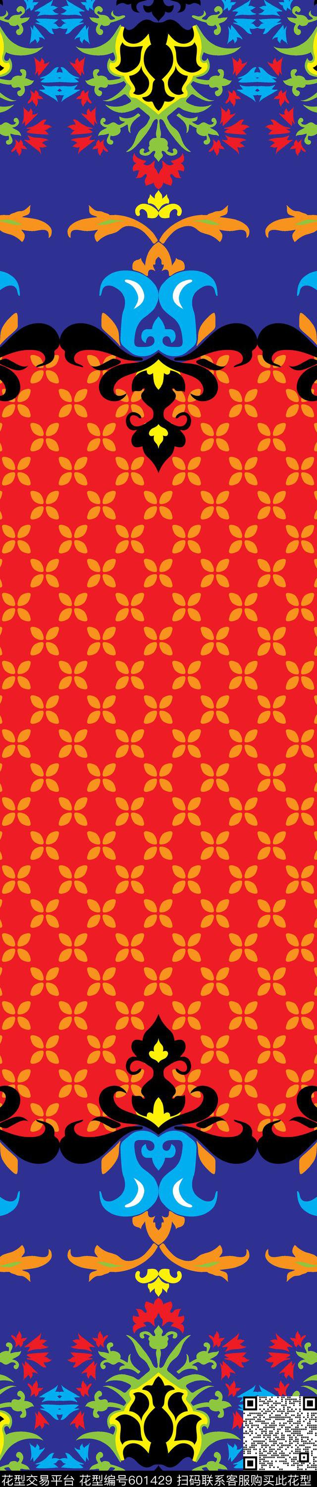 宫廷风图腾波西米亚传统印花华亿平台下载（图片编号: 601429） - 瓦栏（Walan）