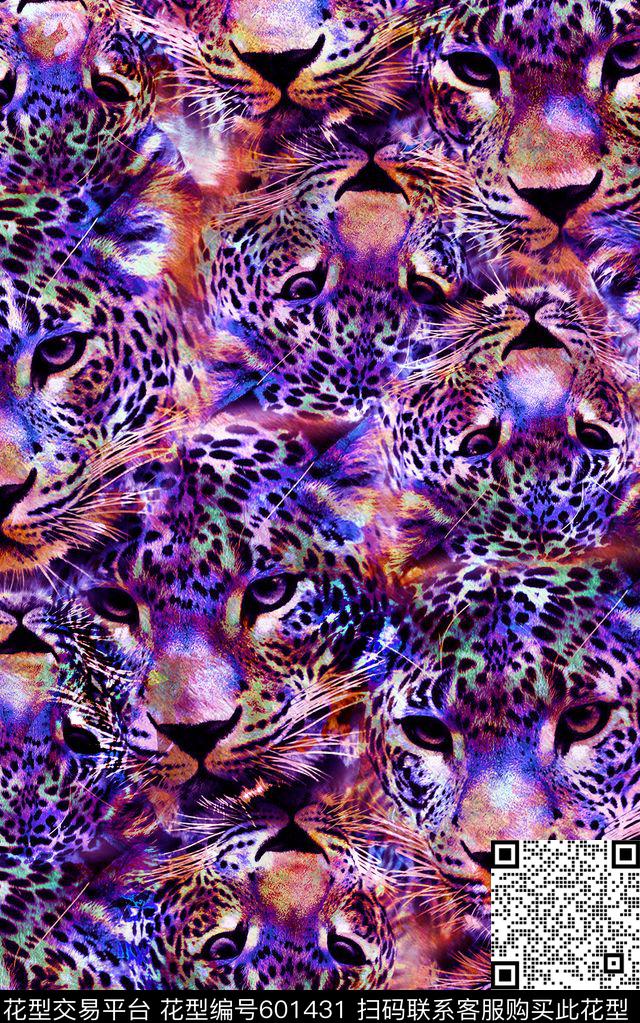 豹子动物纹胸前独幅数码印花华亿平台下载（图片编号: 601431） - 瓦栏（Walan）