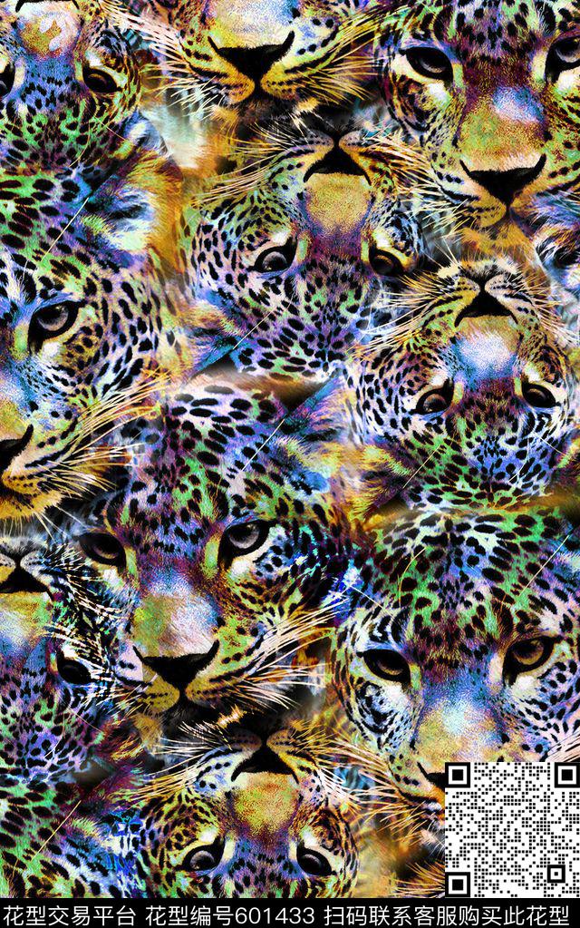 豹子动物纹胸前独幅数码印花华亿平台下载（图片编号: 601433） - 瓦栏（Walan）