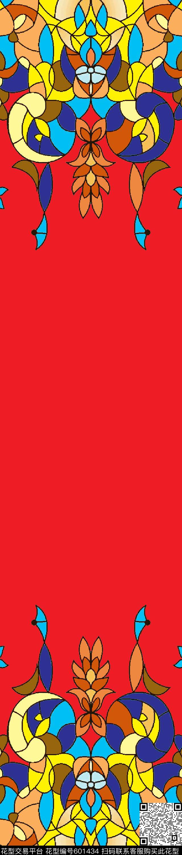 波西米亚图腾双边定位印花传统印花华亿平台下载（图片编号: 601434） - 瓦栏（Walan）