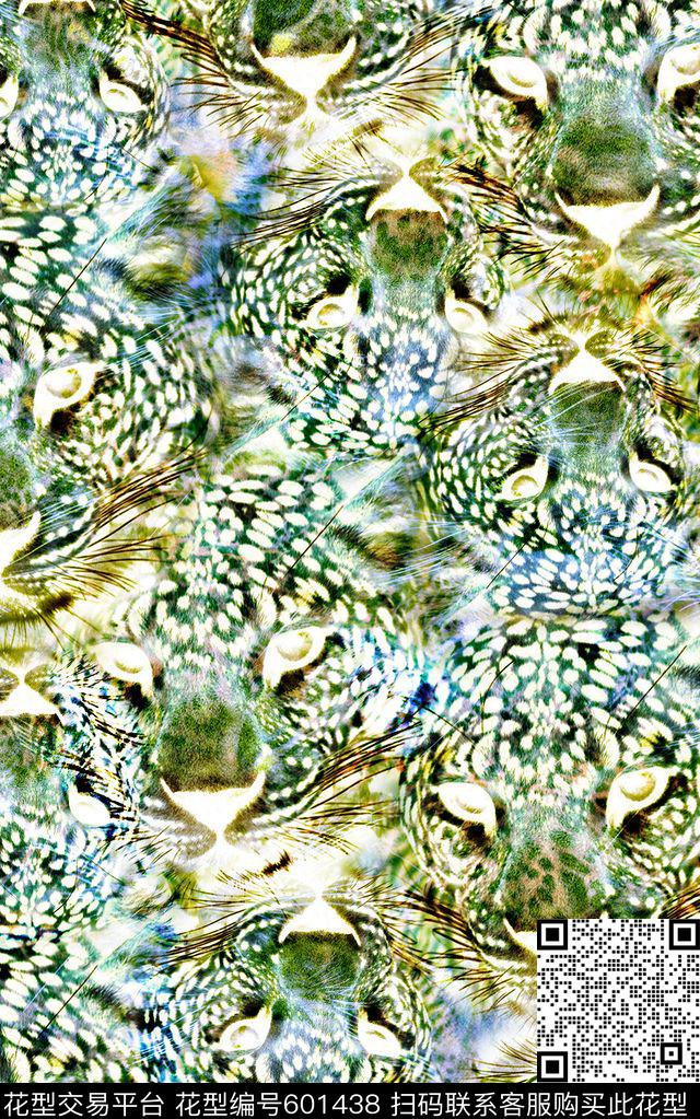 豹子动物纹胸前独幅数码印花华亿平台下载（图片编号: 601438） - 瓦栏（Walan）