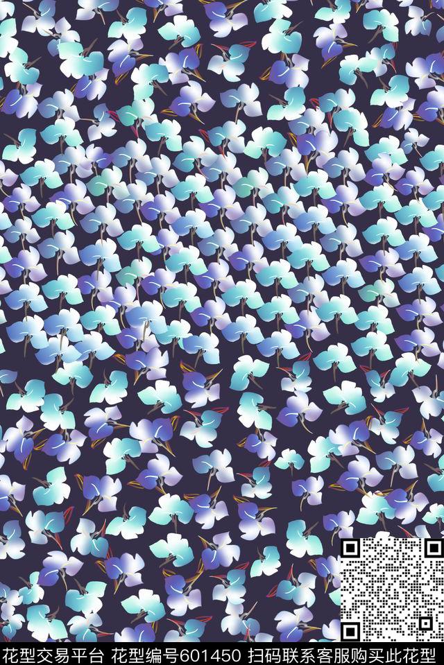 满版趣味荧光花。时装。数码印花华亿平台下载（图片编号: 601450） - 瓦栏（Walan）