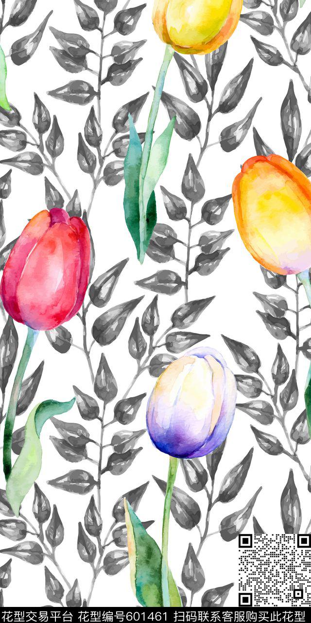 曼陀罗罂粟花水仙花数码印花华亿平台下载（图片编号: 601461） - 瓦栏（Walan）