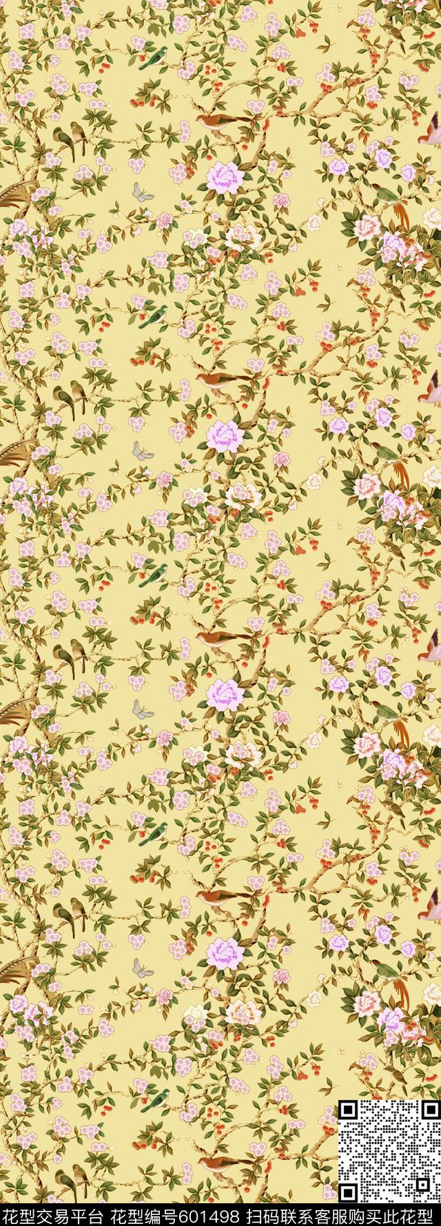 手绘定位小花数码印花华亿平台下载（图片编号: 601498） - 瓦栏（Walan）