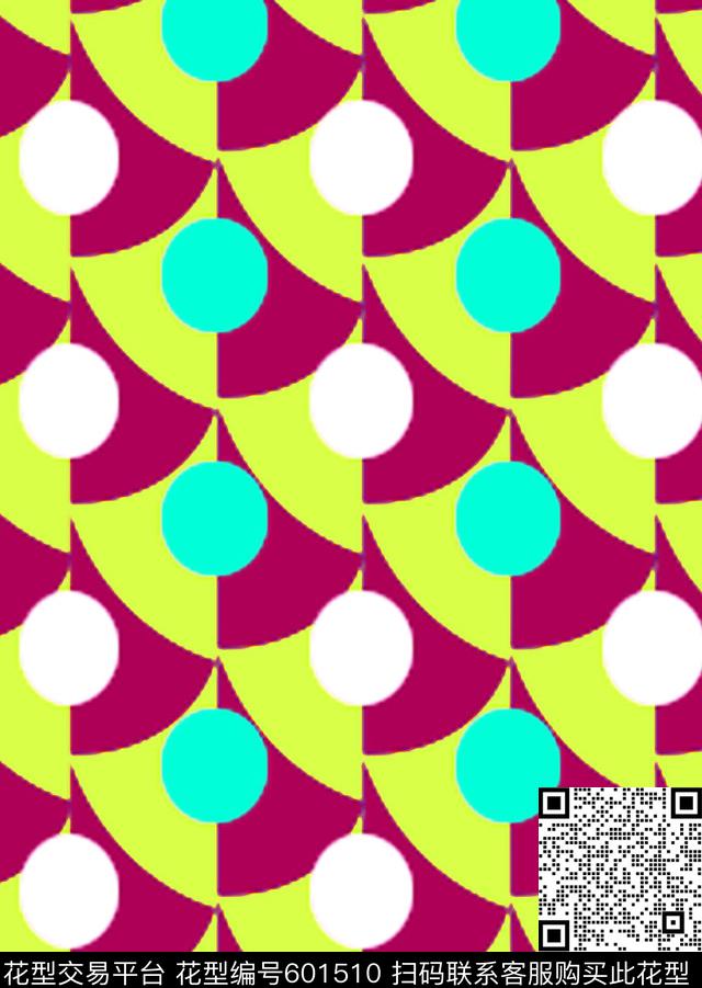 几何圆点数码印花华亿平台下载（图片编号: 601510） - 瓦栏（Walan）