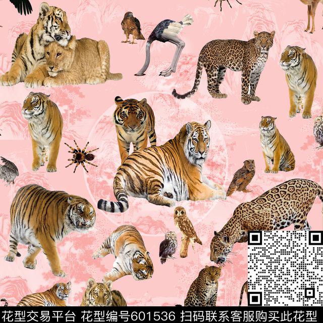 动物豹子蜘蛛数码印花华亿平台下载（图片编号: 601536） - 瓦栏（Walan）