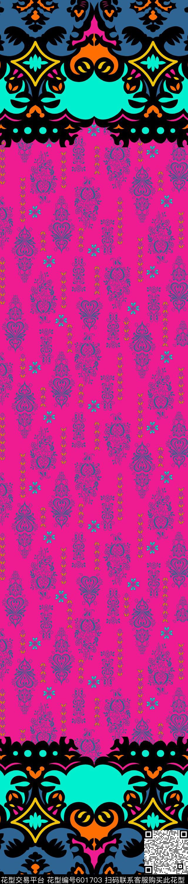 几何图腾双边定位印花传统印花华亿平台下载（图片编号: 601703） - 瓦栏（Walan）