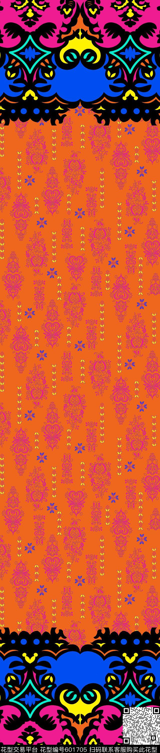 几何图腾双边定位印花传统印花华亿平台下载（图片编号: 601705） - 瓦栏（Walan）