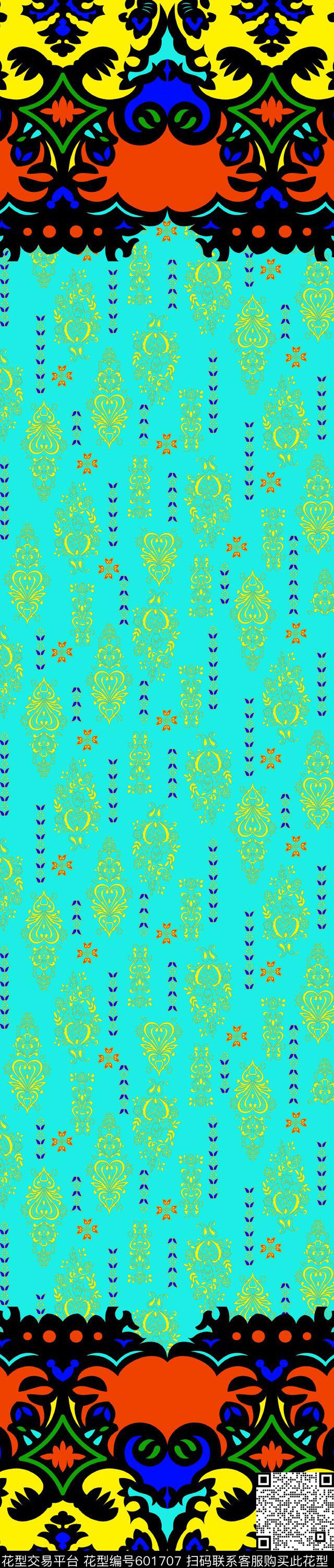 几何图腾双边定位印花传统印花华亿平台下载（图片编号: 601707） - 瓦栏（Walan）