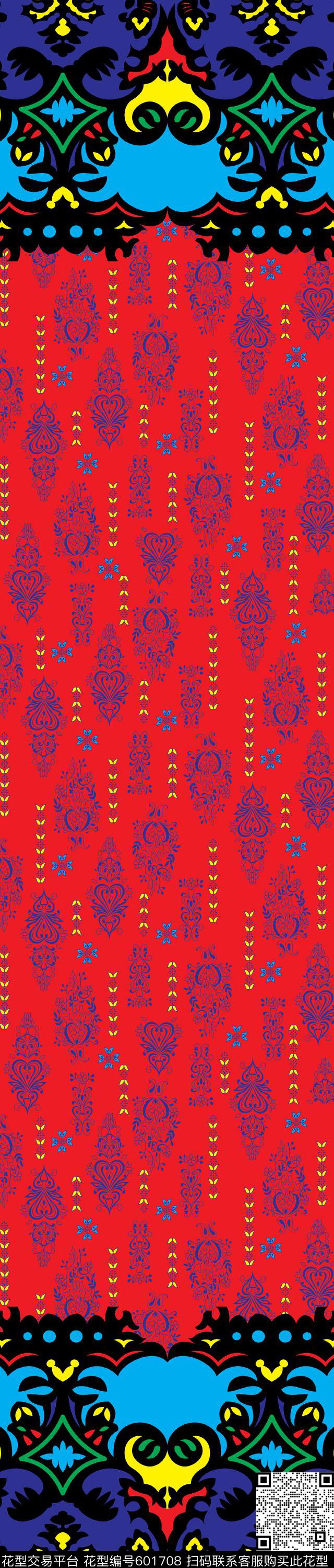 几何图腾双边定位印花传统印花华亿平台下载（图片编号: 601708） - 瓦栏（Walan）