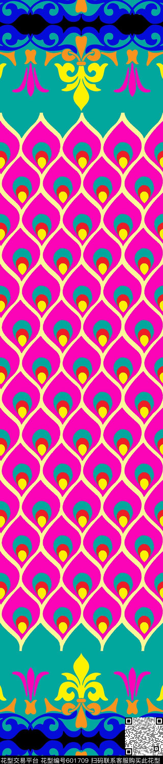 宫廷风双边定位印花民族风传统印花华亿平台下载（图片编号: 601709） - 瓦栏（Walan）