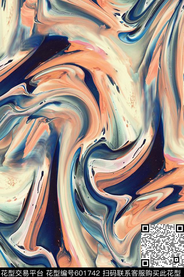 水彩山石纹理抽象数码印花华亿平台下载（图片编号: 601742） - 瓦栏（Walan）