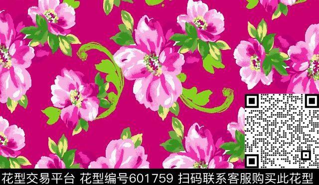 花卉传统印花华亿平台下载（图片编号: 601759） - 瓦栏（Walan）