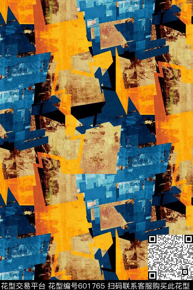 山石纹理抽象女装数码印花华亿平台下载（图片编号: 601765） - 瓦栏（Walan）