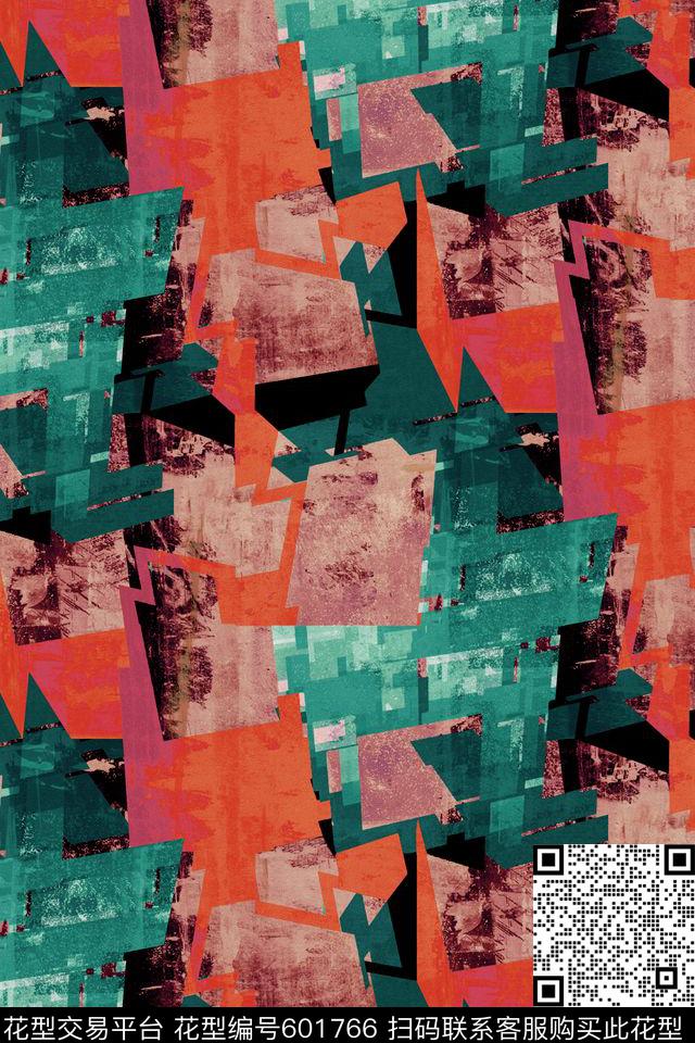 山石纹理抽象女装数码印花华亿平台下载（图片编号: 601766） - 瓦栏（Walan）