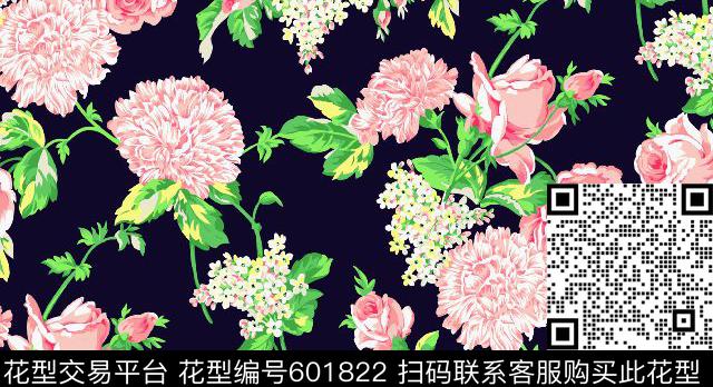 牡丹乱花花卉数码印花华亿平台下载（图片编号: 601822） - 瓦栏（Walan）