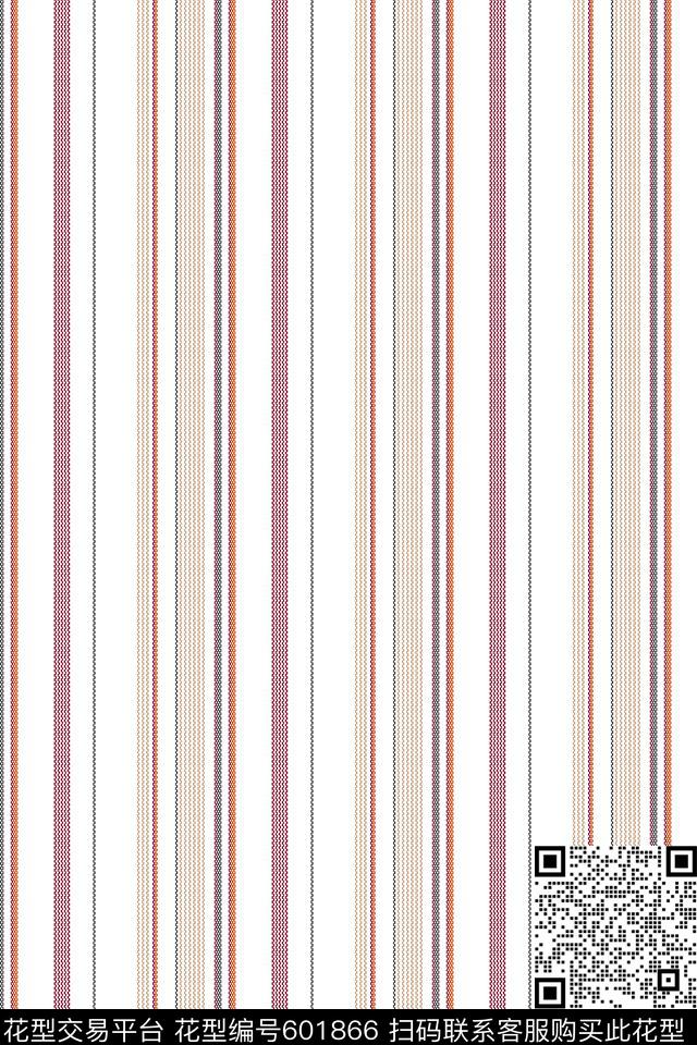 竖条纹男装衬衫华亿平台传统印花华亿平台下载（图片编号: 601866） - 瓦栏（Walan）